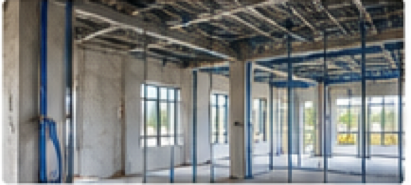 Commercial space prepared for a new cabling installation